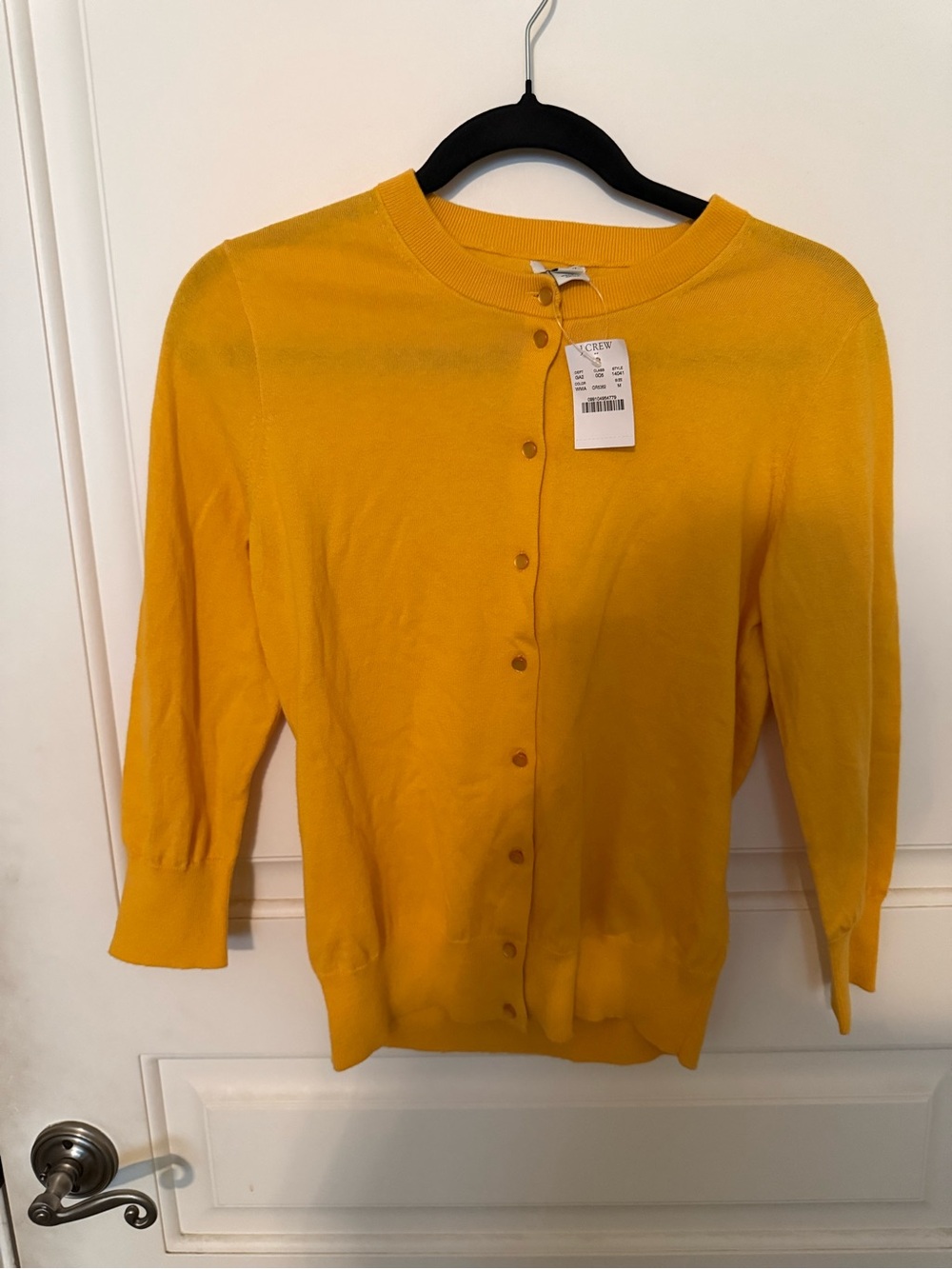 J. Crew Bright Mustard Crewneck Button Cardigan